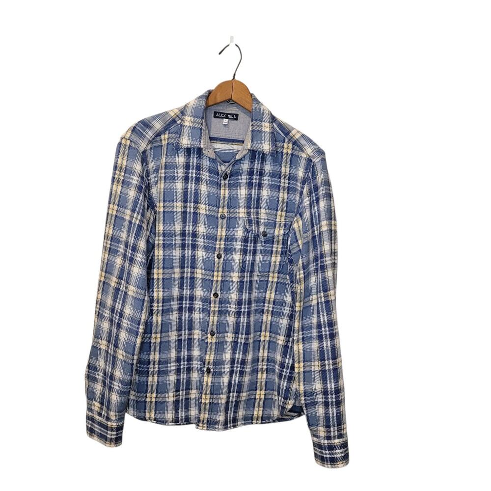 Alex Mill Blue and White Plaid Button-Down Shirt